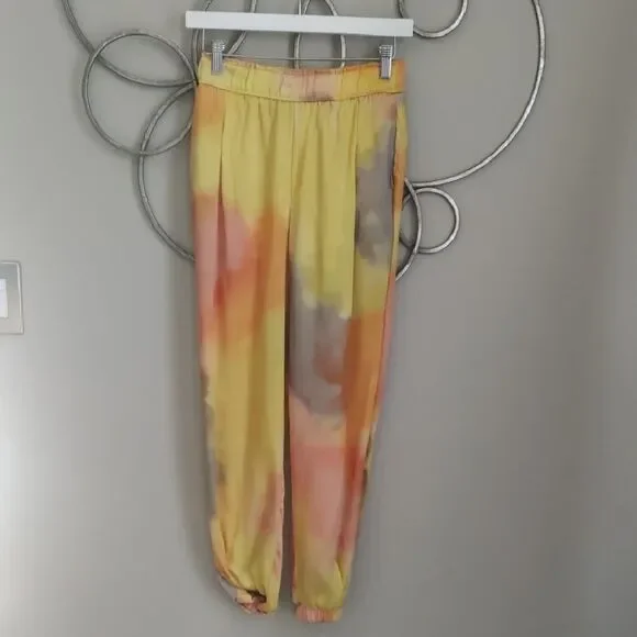 Zara Sunset Tie-Dye Silky Jogger Pants - Picture 2 of 8